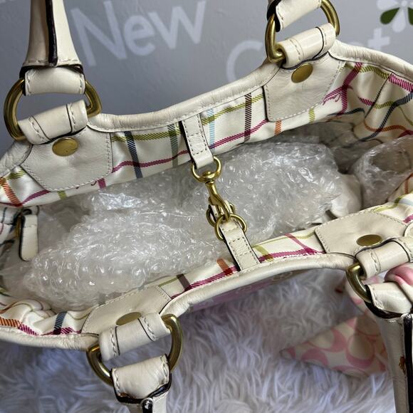 y2k COACH 2008 11791 Heritage Striped Tote Handbag - Picture 7 of 10